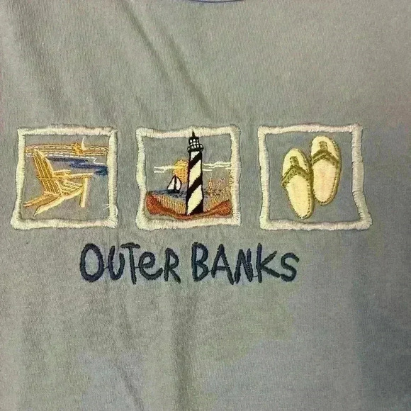 Y2K embroidered Outer Banks TShirt - Picture 2 of 4